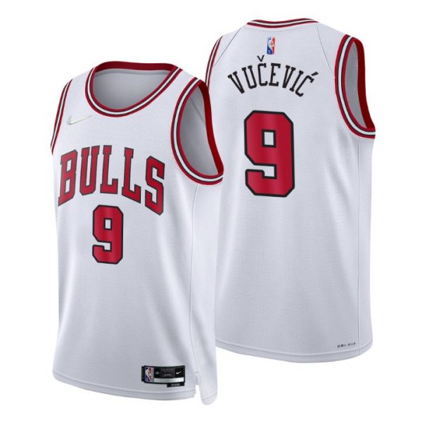 Personalized Men’s #9 Nikola Vucevic Chicago Bulls 75th Anniversary Diamond Jersey White Association