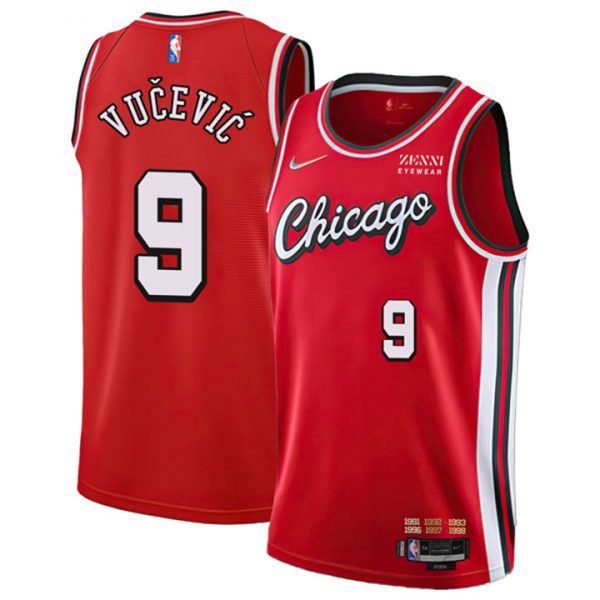 Personalized Men’s #9 Nikola Vucevic Chicago Bulls 75th Anniversary Diamond Jersey