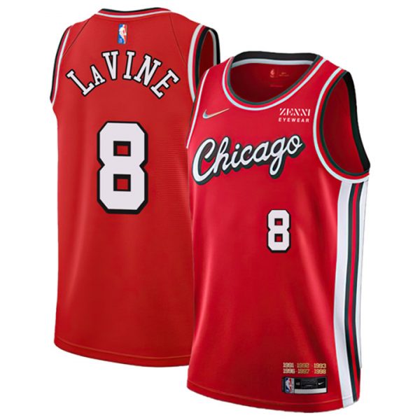 Personalized Men’s #8 Zach Lavine Chicago Bulls 75th Anniversary Diamond Jersey