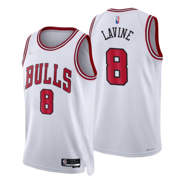Personalized Men’s #8 Zach Lavine Chicago Bulls 75th Anniversary Diamond Jersey White Association