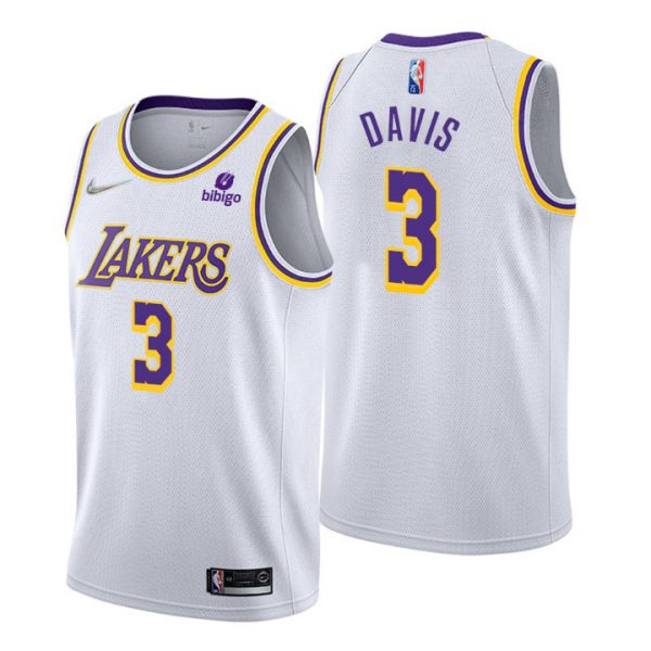 Personalized Men’s Anthony Davis Los Angeles Lakers 75th Anniversary Diamond Jersey White Association