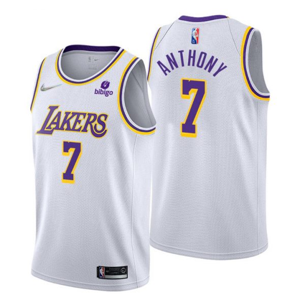 Personalized Men’s Carmelo Anthony Los Angeles Lakers 75th Anniversary Diamond Jersey White Association