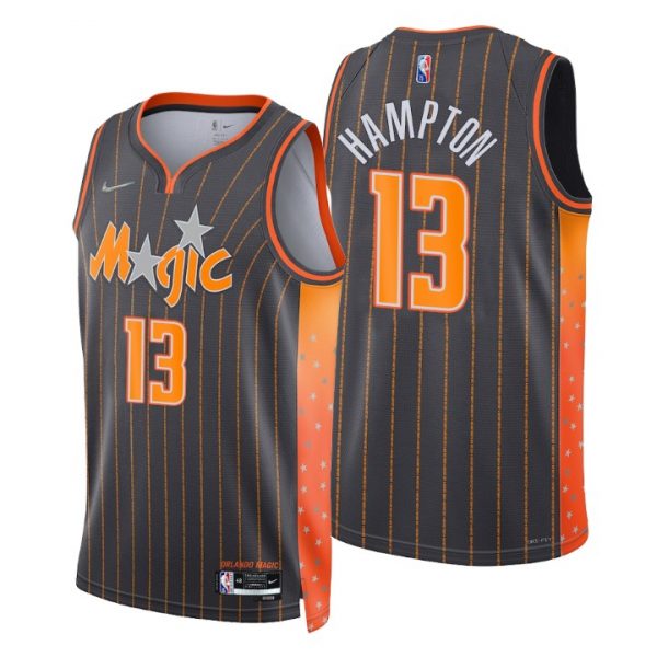 Personalized Men’s R. J. Hampton Orlando Magic City Anthracite 75th Anniversary Diamond Jersey Stitched