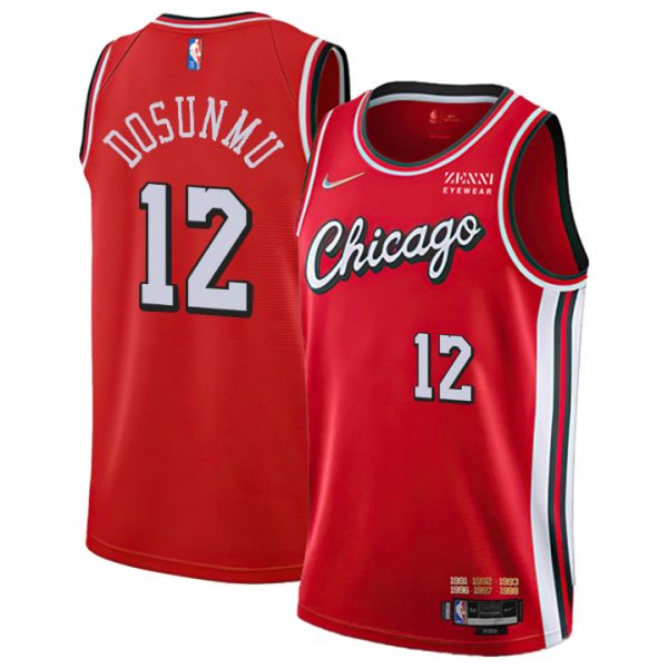 Personalized Men’s #12 Ayo Dosunmu Chicago Bulls 75th Anniversary Diamond Jersey