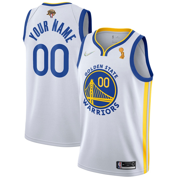 Personalized Men’s Golden State Warriors 2022 NBA Champions Stitched Jersey White