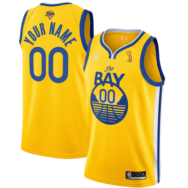 Personalized Men’s Golden State Warriors 2022 NBA Champions Stitched Jersey Statement Gold