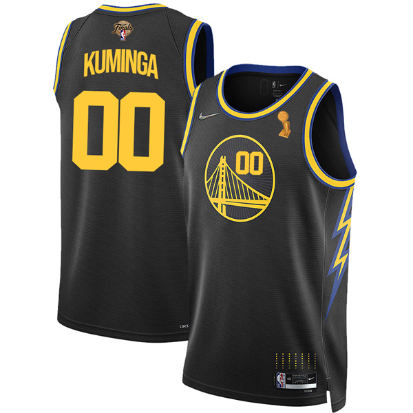 Personalized Men’s Golden State Warriors Jonathan Kuminga 2022 NBA Champions Stitched Jersey Black