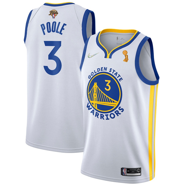 Personalized Men’s Golden State Warriors Jordan Poole 2022 NBA Champions Stitched Jersey White