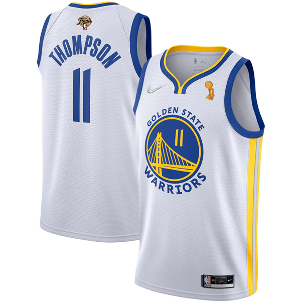 Personalized Men’s Golden State Warriors Klay Thompson 2022 NBA Champions Stitched Jersey White