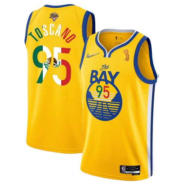 Personalized Men’s Golden State Warriors Juan Toscano-Anderson 2022 NBA Champions Mexico Edition Stitched Jersey Statement Gold