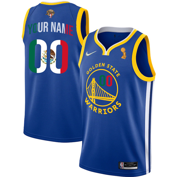 Personalized Men’s Golden State Warriors 2022 NBA Champions Mexico Edition Stitched Jersey Royal