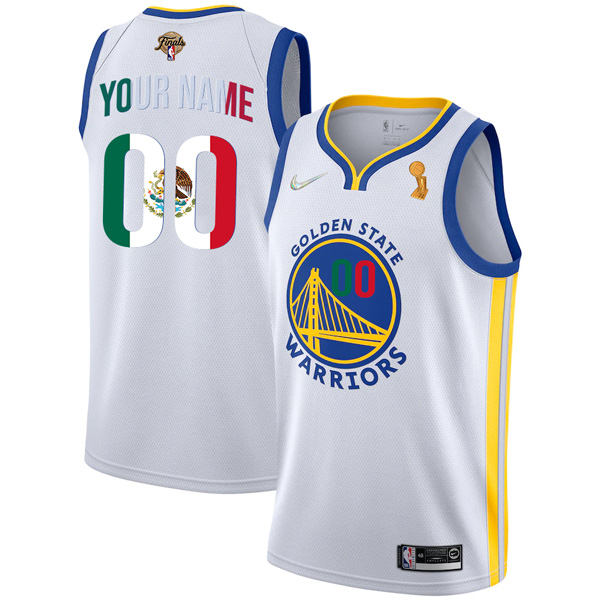 Personalized Men’s Golden State Warriors 2022 NBA Champions Mexico Edition Stitched Jersey White