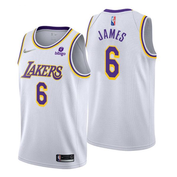Personalized Men’s Lebron James Los Angeles Lakers 75th Anniversary Diamond Jersey White Association