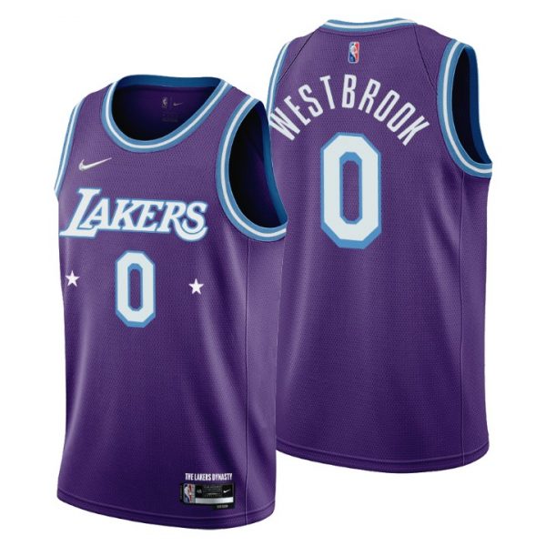 Personalized Men’s Russell Westbrook Los Angeles Lakers 75th Anniversary Diamond Jersey