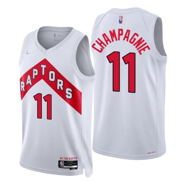 Personalized Men’s Justin Champagnie Toronto Raptors 75th Anniversary Diamond Jersey White Association