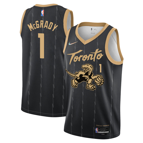 Personalized Men’s Tracy McGrady Toronto Raptors Black City Edition 75th Anniversary Diamond Jersey Stitched
