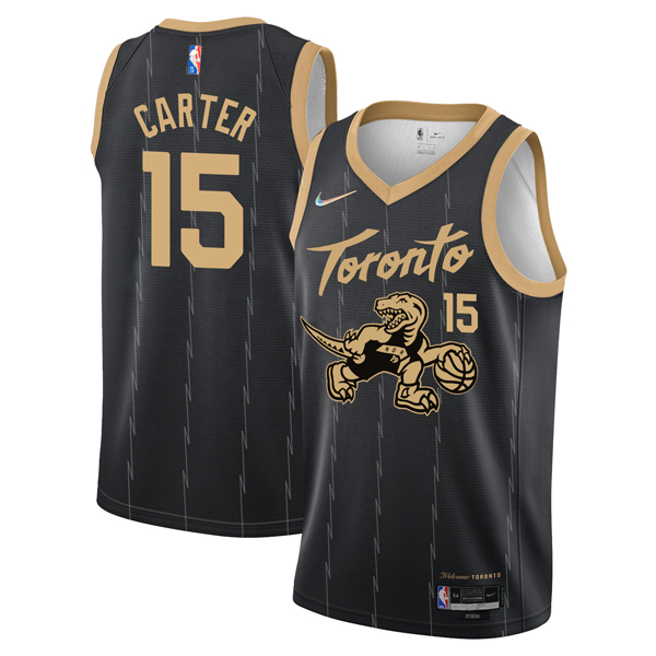 Personalized Men’s Vince Carter Toronto Raptors Black City Edition 75th Anniversary Diamond Jersey Stitched
