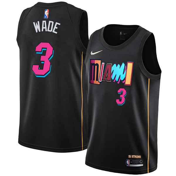 Personalized Men’s Dwyane Wade Miami Heat Black City Edition 75th Anniversary Diamond Jersey Stitched