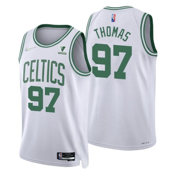 Personalized Men’s Brodric Thomas Boston Celtics 75th Anniversary Diamond Jersey White Association