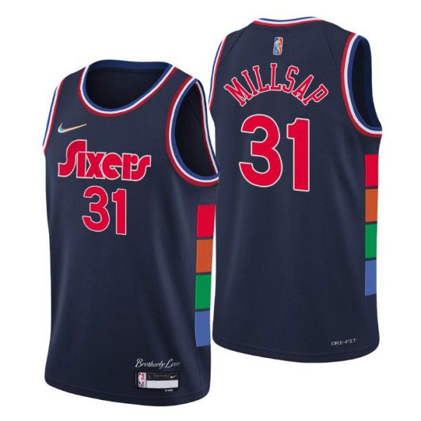 Personalized Men’s Philadelphia 76ers Paul Millsap 2022 Diamond Jersey 75th Anniversary –