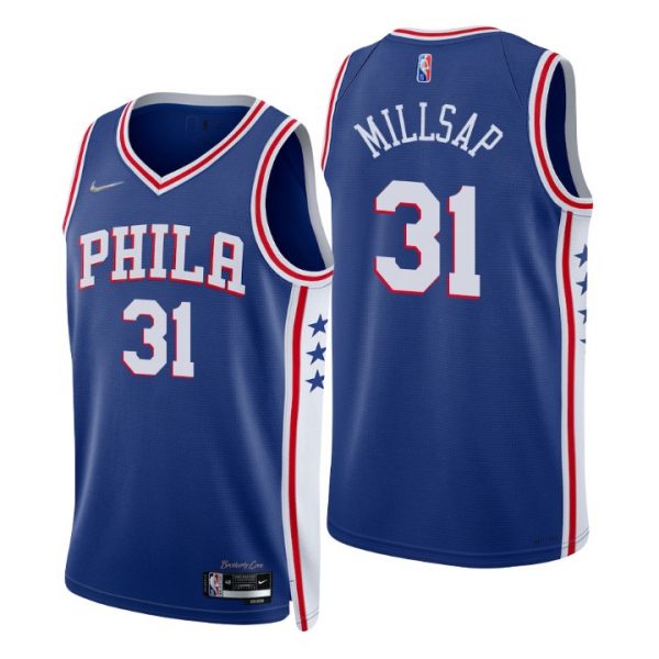 Personalized Men’s Philadelphia 76ers Paul Millsap 2022 Diamond Jersey 75th Anniversary –