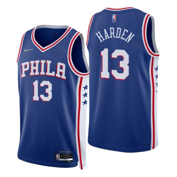 Personalized Men’s Philadelphia 76ers James Harden 2022 Diamond Jersey 75th Anniversary –