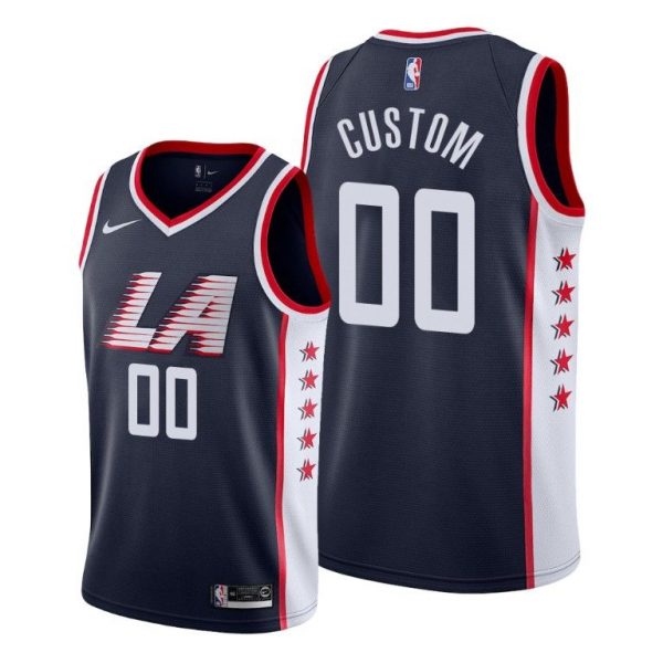 Personalized Men’s Los Angeles Clippers City Navy Jersey Stitched