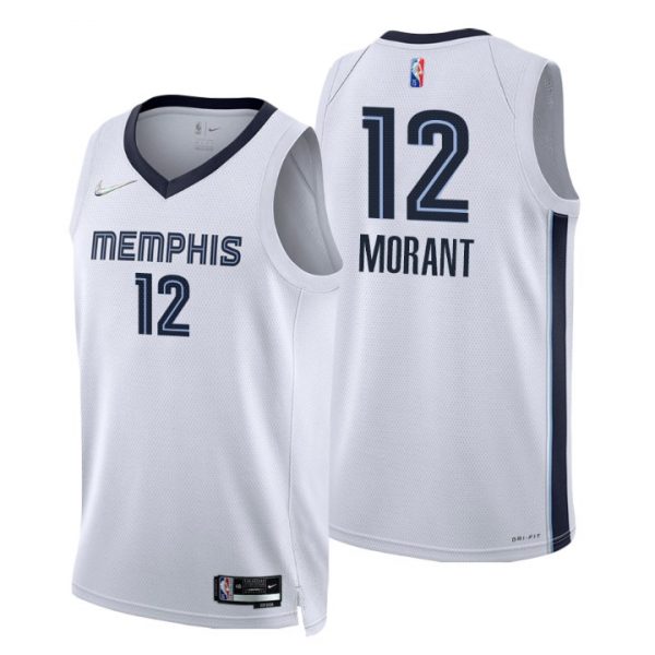 Personalized Men’s Memphis Grizzlies Ja Morant 75th Anniversary Diamond Jersey – White Association
