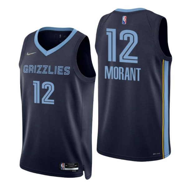 Personalized Men’s Memphis Grizzlies Ja Morant 75th Anniversary Diamond Jersey – Navy