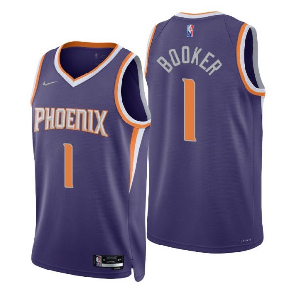 Personalized Men’s Devin Booker Phoenix Suns 75th Anniversary Diamond Jersey Purple Icon Editon