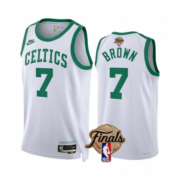 Personalized Men’s Boston Celtics Jaylen Brown 2022 NBA Finals Stitched Jersey – White Classic