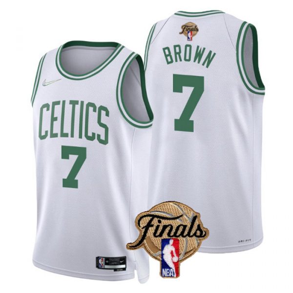 Personalized Men’s Boston Celtics Jaylen Brown 2022 NBA Finals Stitched Jersey – White Association