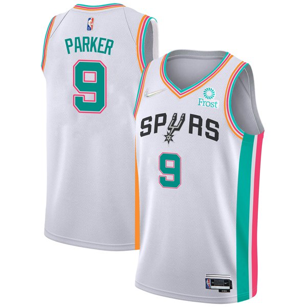 Personalized Men’s San Antonio Spurs Tony Parker White City Edition 75th Anniversary Diamond Jersey Stitched