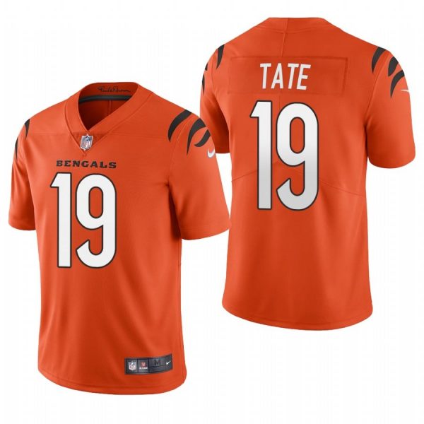 Personalized Men’s #19 Auden Tate Cincinnati Bengals Limited Jersey Stitched 2021 Orange