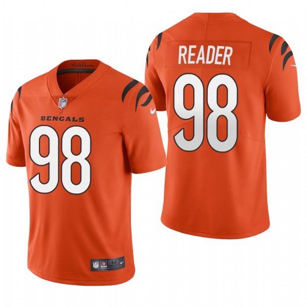 Personalized Men’s #98 D.J. Reader Cincinnati Bengals Limited Jersey Stitched 2021 Orange