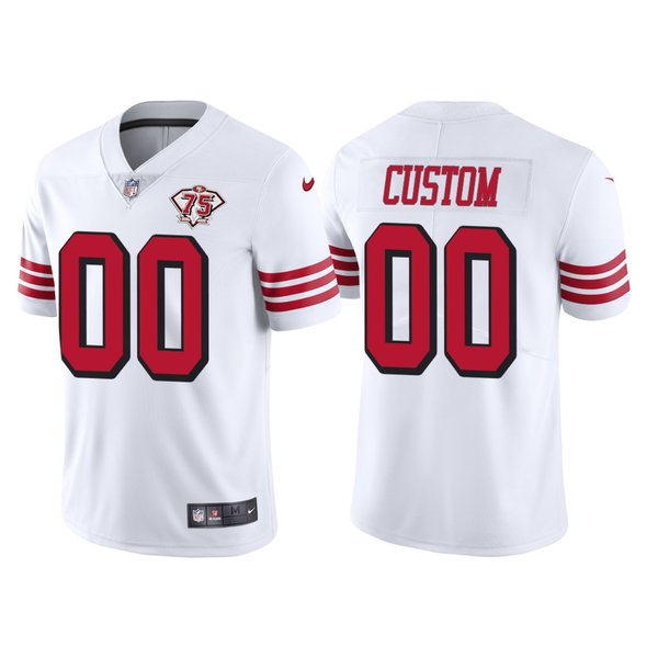 Personalized Men’s San Francisco 49ers 75th Anniversary Throwback Limited Jersey Stitched White