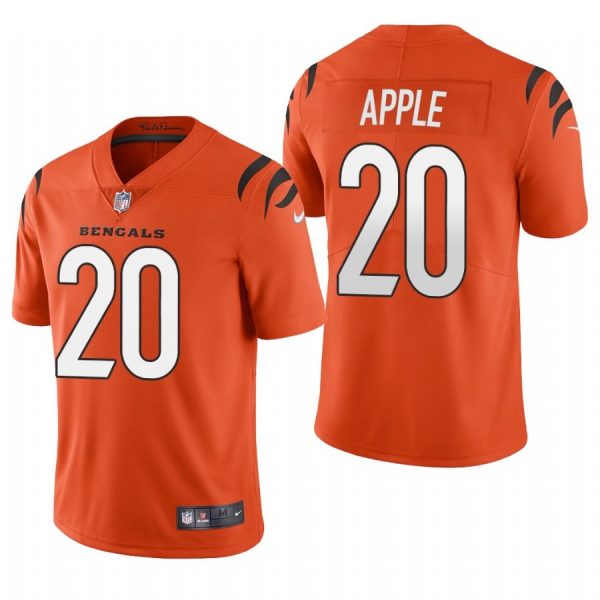 Personalized Men’s #20 Eli Apple Cincinnati Bengals Limited Jersey Stitched 2021 Orange