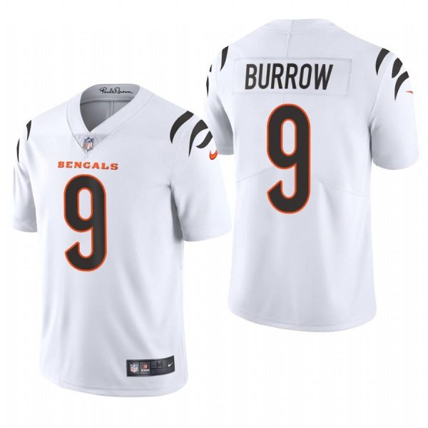 Personalized Men’s #9 Joe Burrow Cincinnati Bengals Limited Jersey Stitched 2021 White