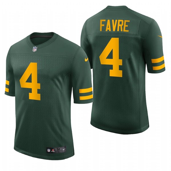 Personalized Men’s Brett Favre Green Bay Packers 50s Classic Throwback Limited Jersey Green Stitched