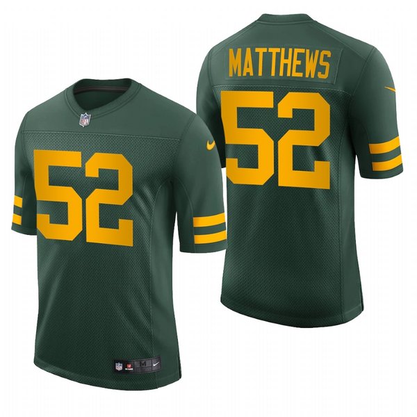 Personalized Men’s Clay Matthews Green Bay Packers 50s Classic Throwback Limited Jersey Green Stitched