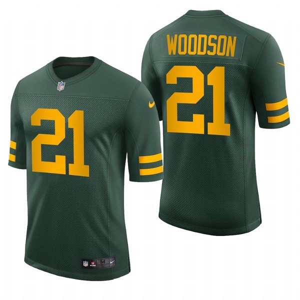 Personalized Men’s Charles Woodson Green Bay Packers 50s Classic Throwback Limited Jersey Green Stitched