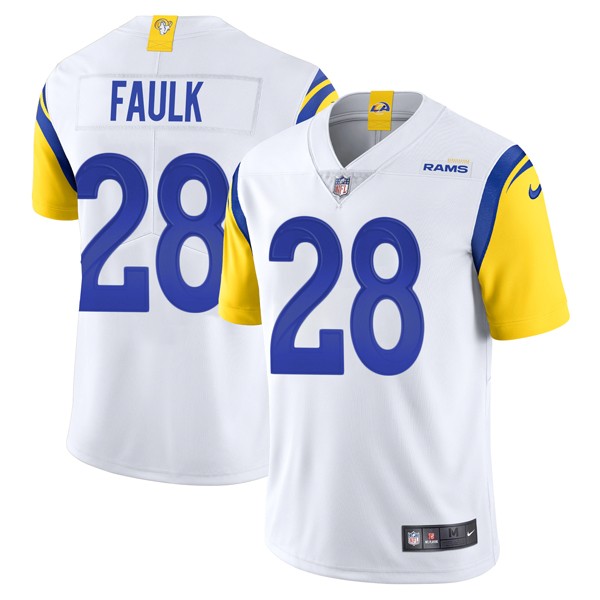 Personalized Men’s Marshall Faulk Los Angeles Rams Limited Royal Jersey Stitched White