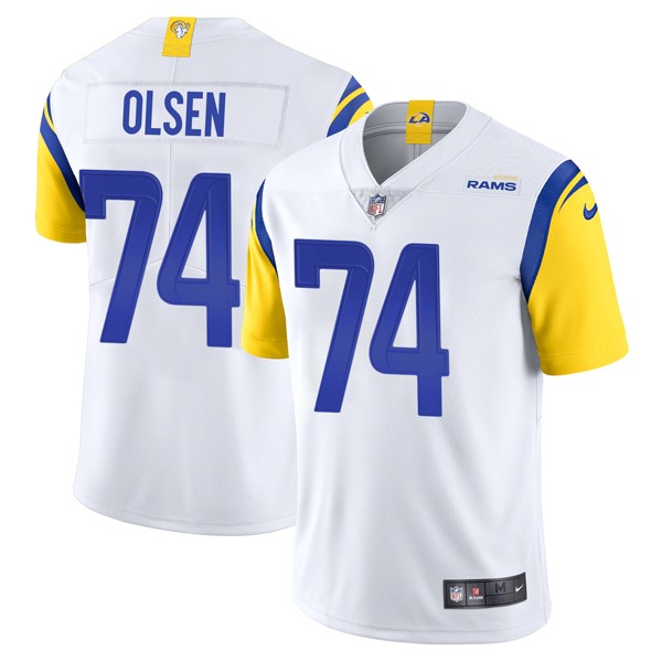 Personalized Men’s Merlin Olsen Los Angeles Rams Limited White Jersey Stitched White