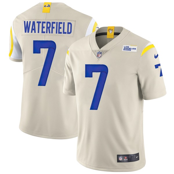 Personalized Men’s Bob Waterfield Los Angeles Rams Limited Royal Jersey Stitched Bone