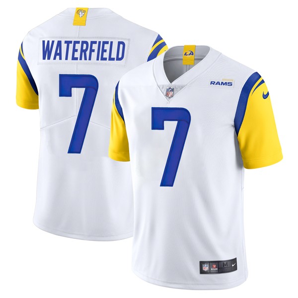 Personalized Men’s Bob Waterfield Los Angeles Rams Limited Royal Jersey Stitched White