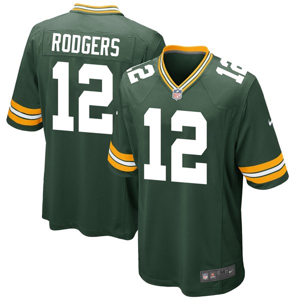 Personalized Men’s #12 Aaron Rodgers Green Bay Packers Game Jersey Stitched Green