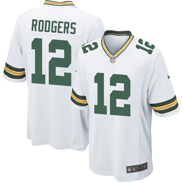 Personalized Men’s #12 Aaron Rodgers Green Bay Packers Game Jersey Stitched White