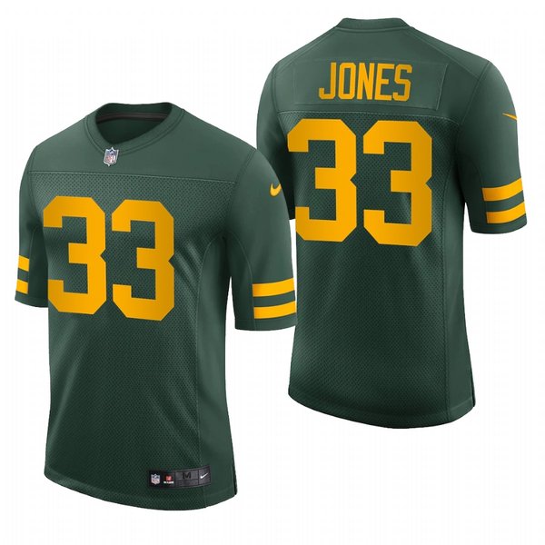 Personalized Men’s Aaron Jones Green Bay Packers 50s Classic Throwback Limited Jersey Green Stitched