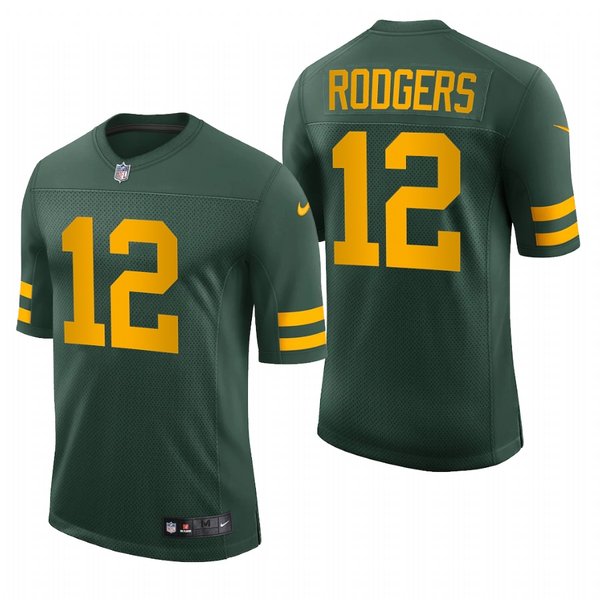 Personalized Men’s Aaron Rodgers Green Bay Packers 50s Classic Throwback Limited Jersey Green Stitched
