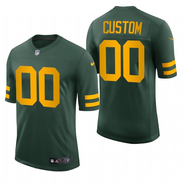 Personalized Men’s Green Bay Packers 50s Classic Throwback Limited Jersey Green Stitched